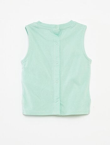 Camiseta sin mangas estampada