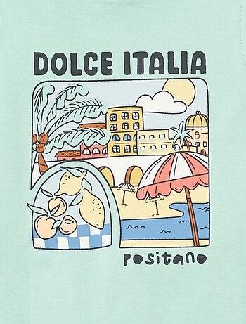 Camiseta sin mangas estampada