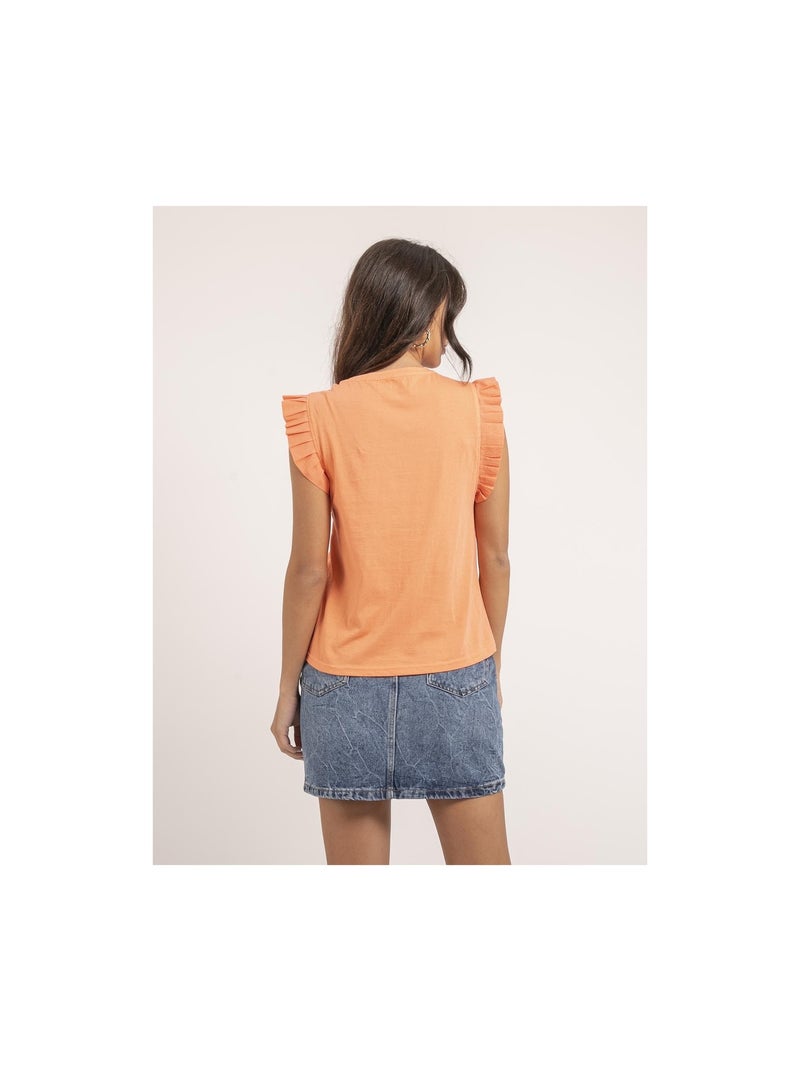 Camiseta sin mangas FALONNE Naranja coral - Kiabi