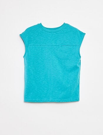 Camiseta sin mangas holgada con detalle en el pecho