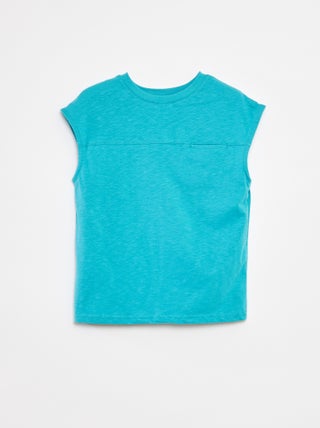 Camiseta sin mangas holgada con detalle en el pecho