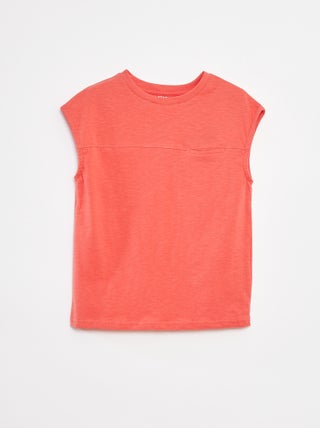 Camiseta sin mangas holgada con detalle en el pecho