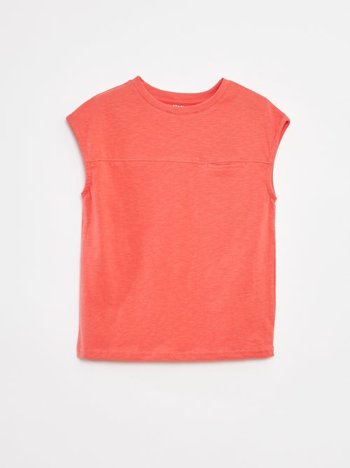 Camiseta sin mangas holgada con detalle en el pecho - Kiabi