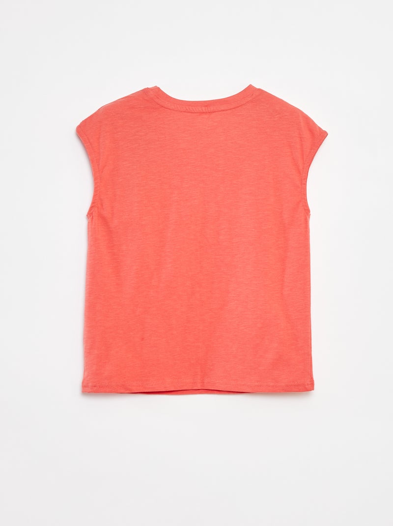 Camiseta sin mangas holgada con detalle en el pecho NARANJA - Kiabi