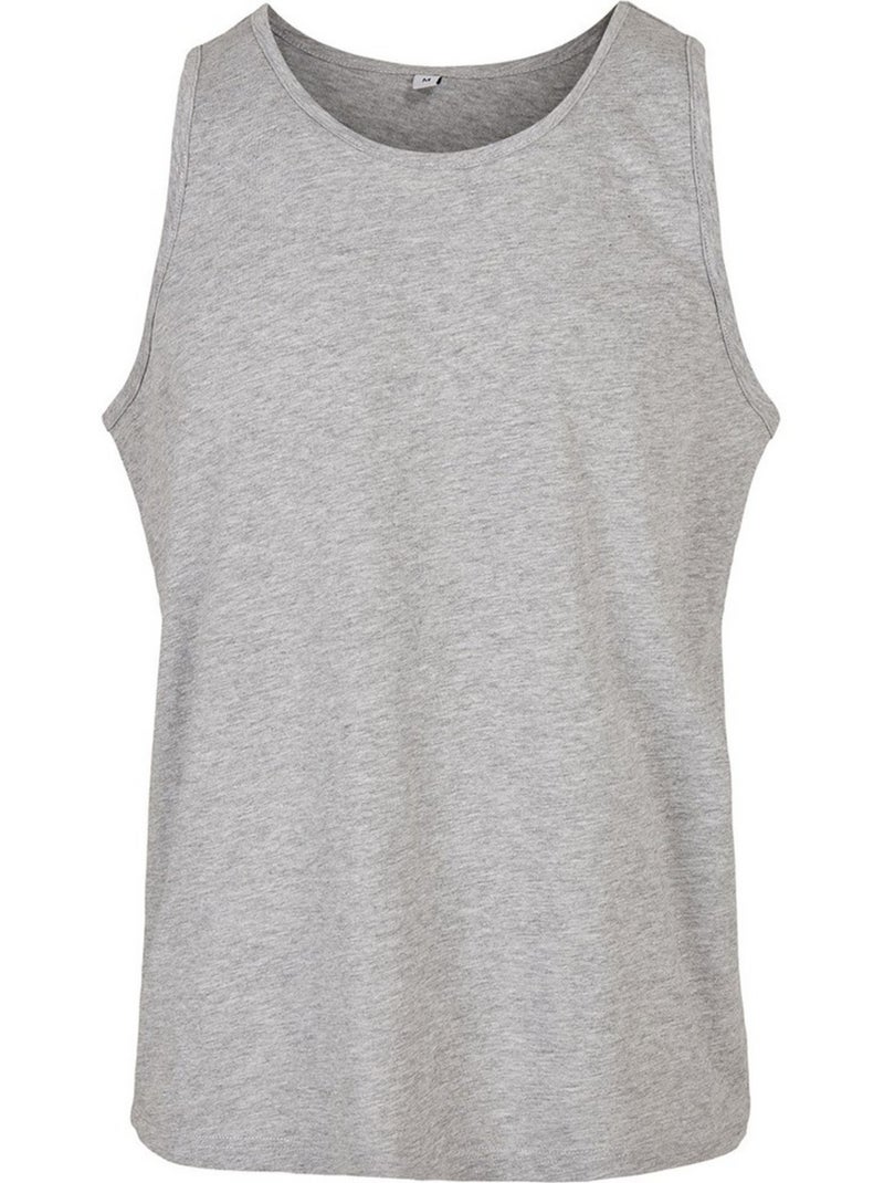 Camiseta sin mangas lisos para hombre - build your brand Gris jaspeado - Kiabi