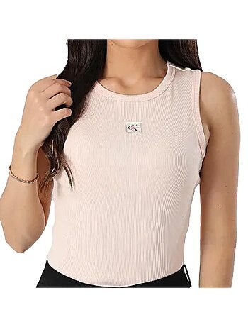 Camiseta sin mangas turquesa para mujer Calvin Klein Jeans Label