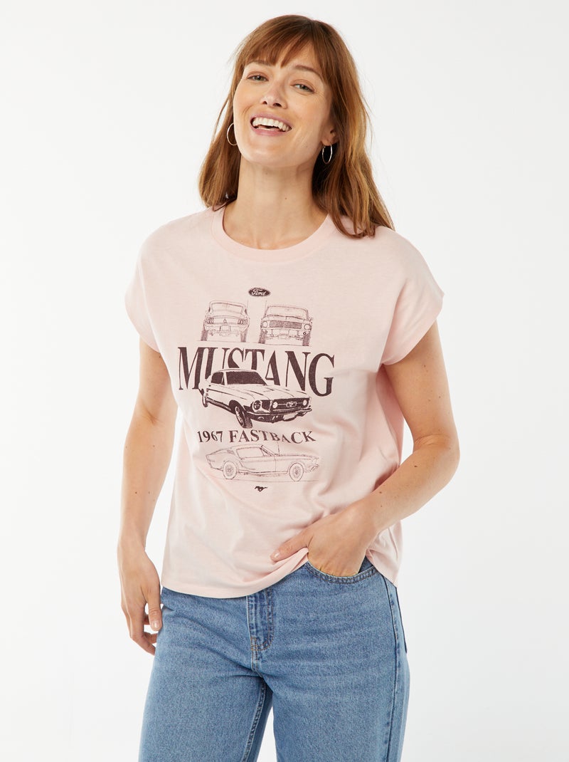 Camiseta sin mangas 'Mustang' 'Ford' ROSA - Kiabi