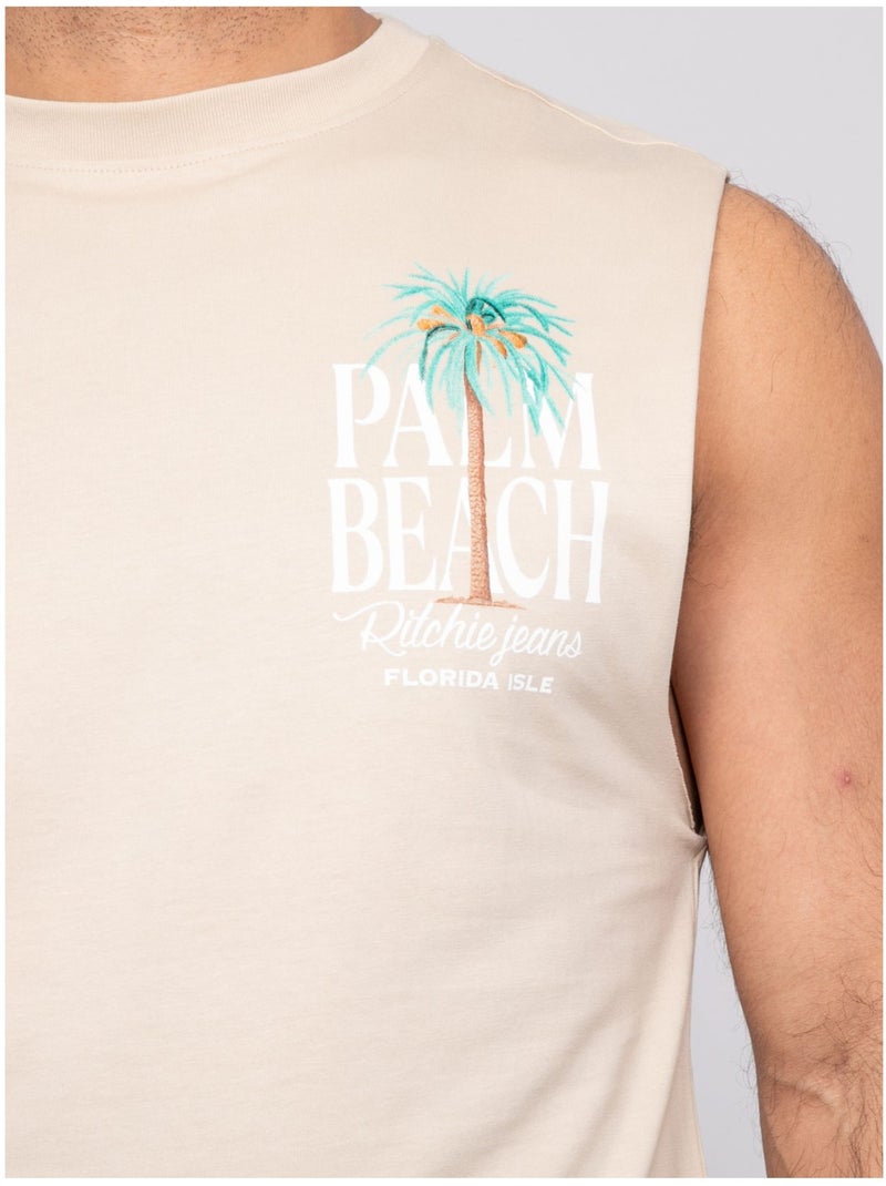 Camiseta sin mangas NALPATE Beige - Kiabi