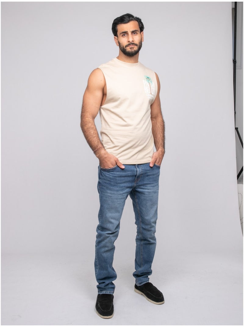 Camiseta sin mangas NALPATE Beige - Kiabi