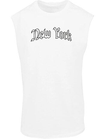 Camiseta sin mangas new york wording sin mangas para hombre - mister tee
