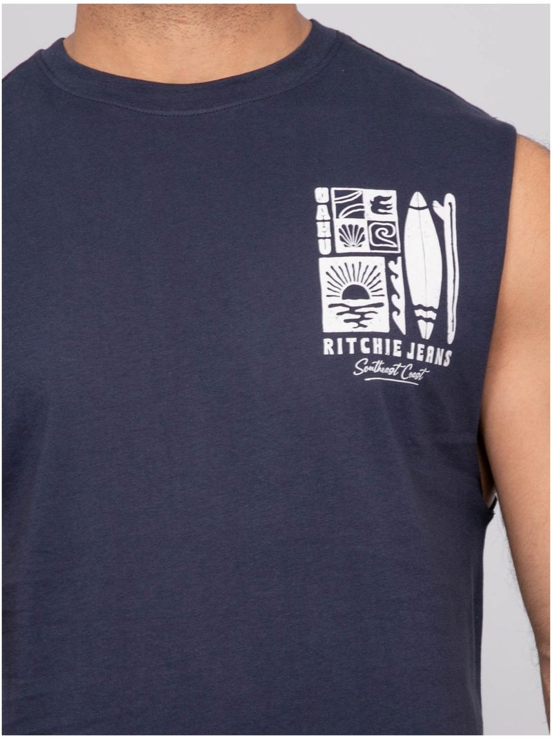 Camiseta sin mangas NIPOLYTE Azul marino - Kiabi