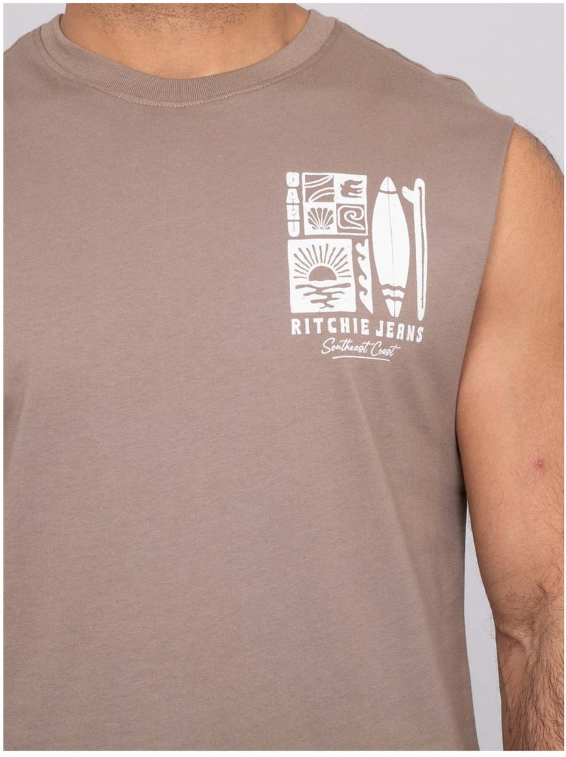 Camiseta sin mangas NIPOLYTE Marrón - Kiabi