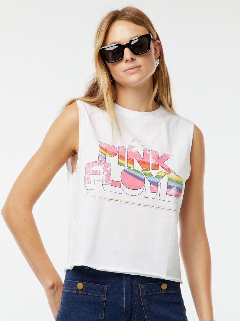 Camiseta sin mangas 'Pink Floyd' blanco - Kiabi