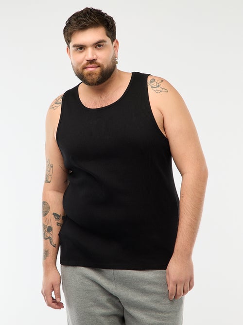 Camiseta sin mangas regular de canalé - Kiabi Camiseta sin mangas regular de canalé - Kiabi