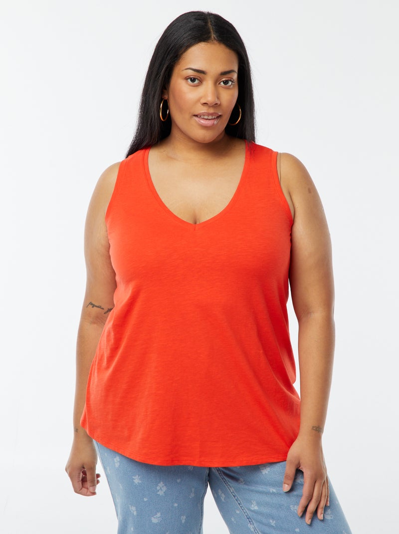 Camiseta sin mangas rojo - Kiabi