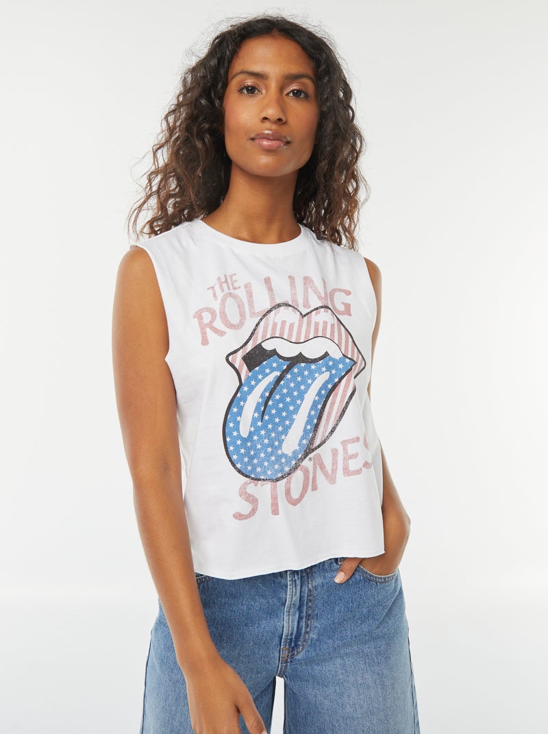 Camiseta sin mangas 'Rolling Stones' blanco - Kiabi