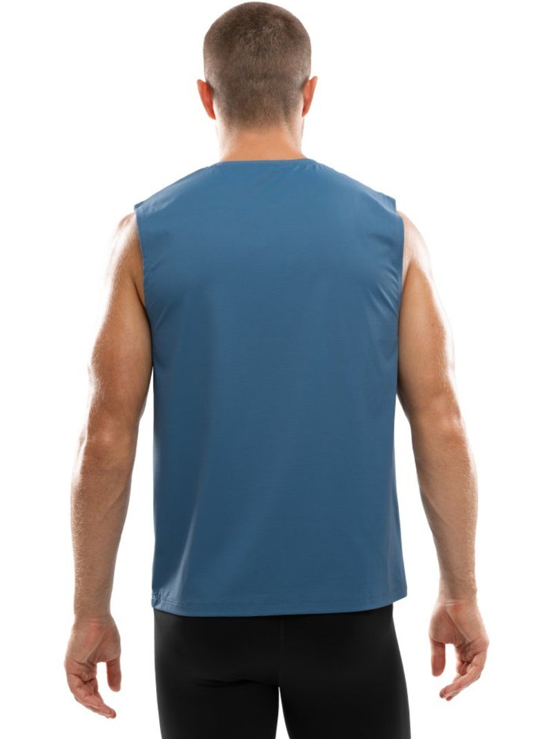Camiseta sin mangas running hombre fitness hombre paine Azul - Kiabi