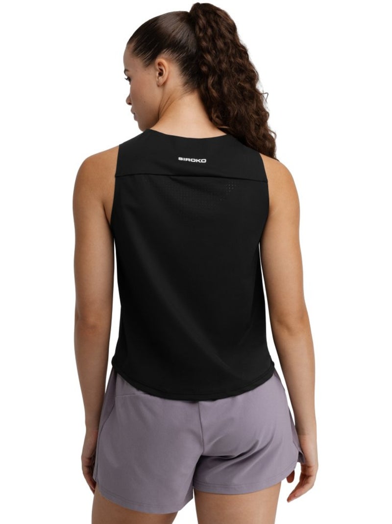 Camiseta sin mangas trail running mujer senderismo mujer volt Negro - Kiabi