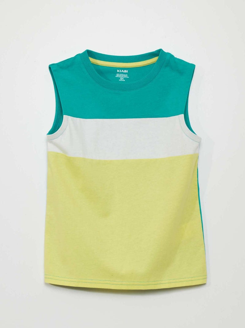 Camiseta sin mangas tricolor AMARILLO - Kiabi