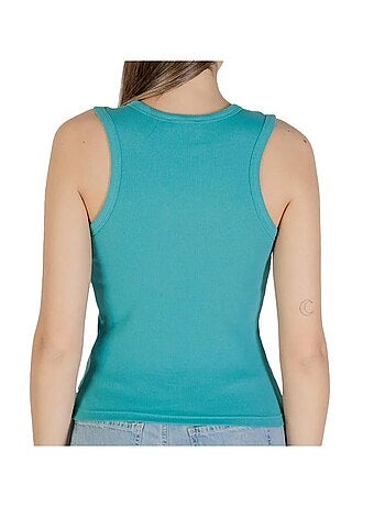 Camiseta sin mangas turquesa para mujer Calvin Klein Jeans Label