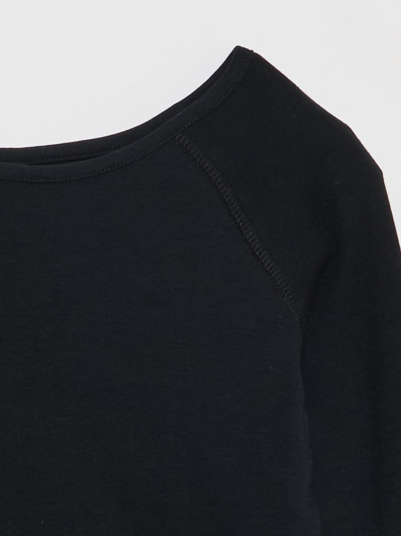 Camiseta sin orientación de manga larga - colección fácil de vestir negro - Kiabi