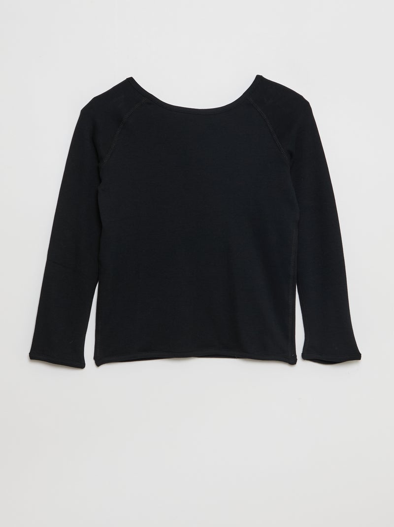 Camiseta sin orientación de manga larga - colección fácil de vestir negro - Kiabi