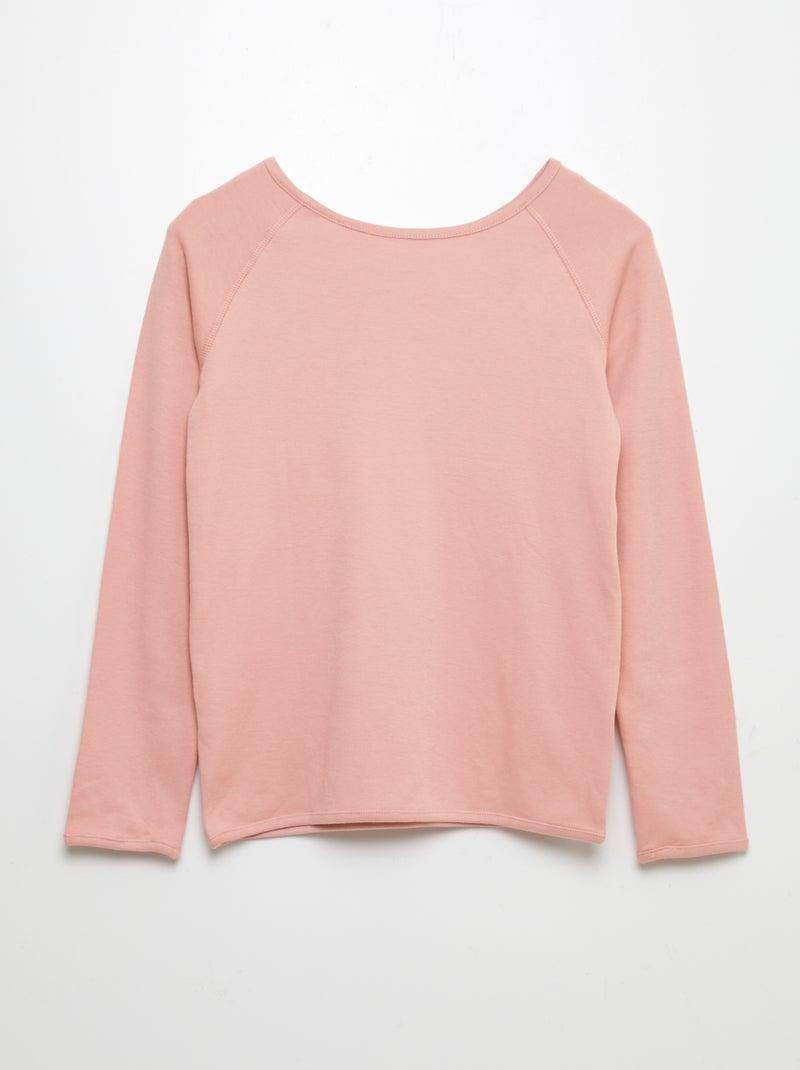 Camiseta sin orientación de manga larga - colección fácil de vestir ROSA - Kiabi