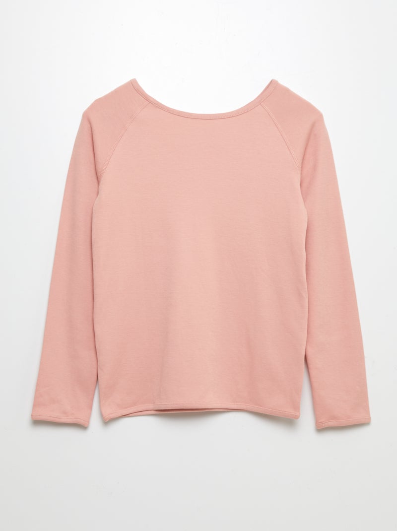 Camiseta sin orientación de manga larga - colección fácil de vestir ROSA - Kiabi