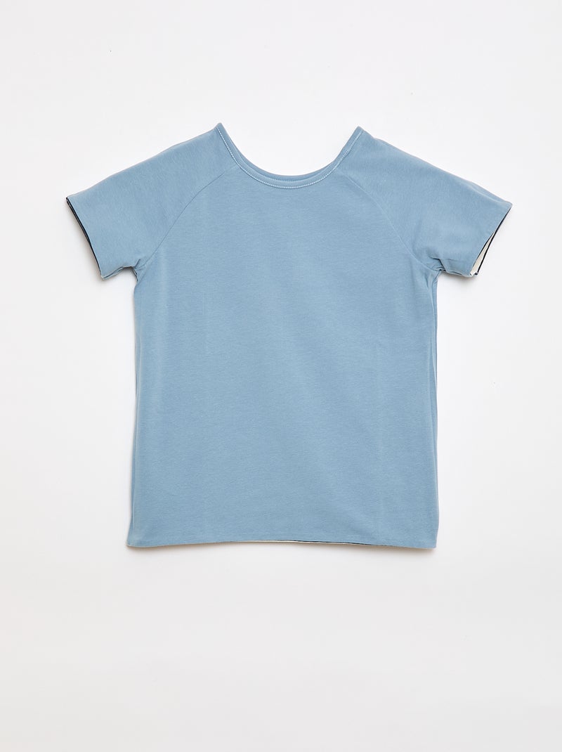 Camiseta sin sentido y reversible de manga corta Azul - Kiabi