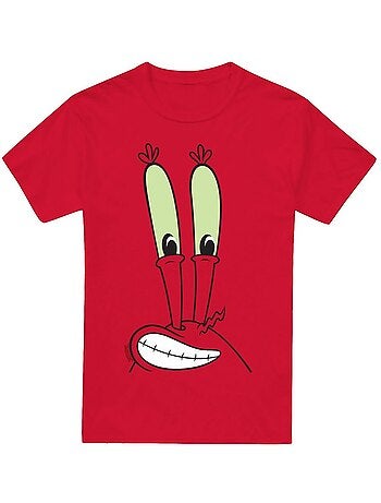 Camiseta smile de mr krabs cara para hombre - spongebob squarepants