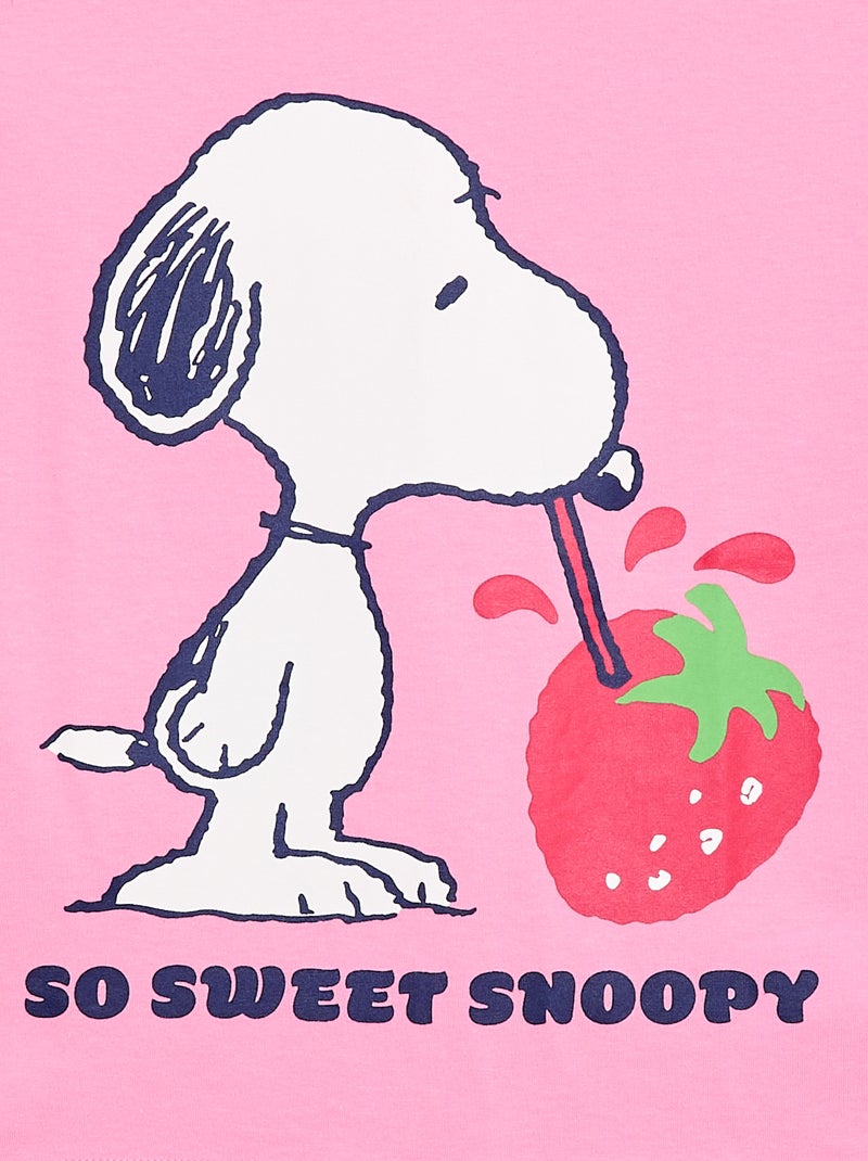 Camiseta 'Snoopy' de manga corta Rosa - Kiabi