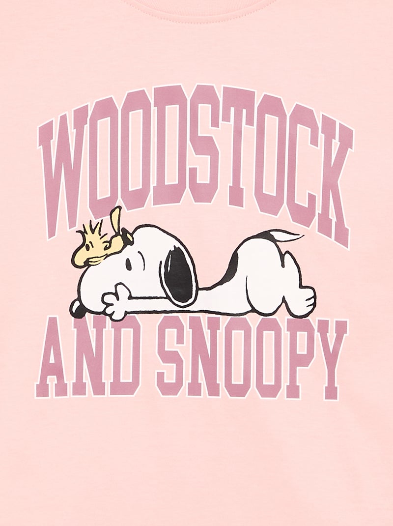 Camiseta "Snoopy" de manga larga Rosa - Kiabi