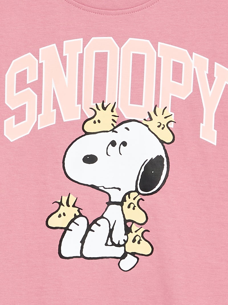 Camiseta "Snoopy" de manga larga Rosa - Kiabi