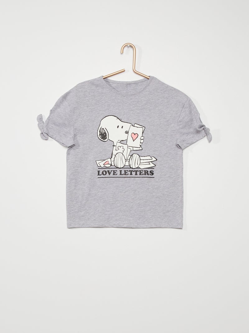 Camiseta 'Snoopy' gris chiné - Kiabi