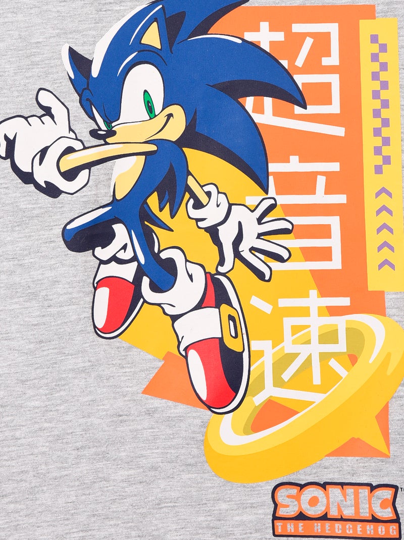 Camiseta 'Sonic' de manga larga Gris - Kiabi