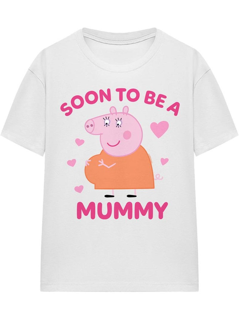 Camiseta soon to be de mamá pig para adultos unisex - peppa pig Blanco - Kiabi