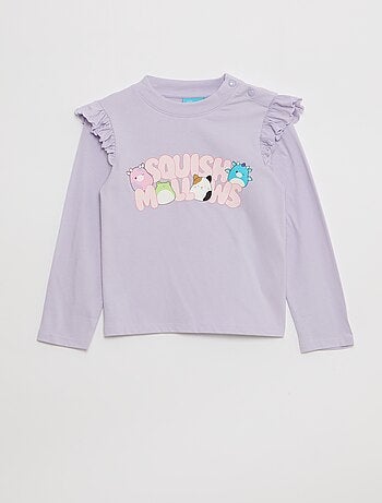 Camiseta 'Squichmallows' con volantes en los hombros - colección fácil de poner