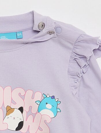 Camiseta 'Squichmallows' con volantes en los hombros - colección fácil de poner