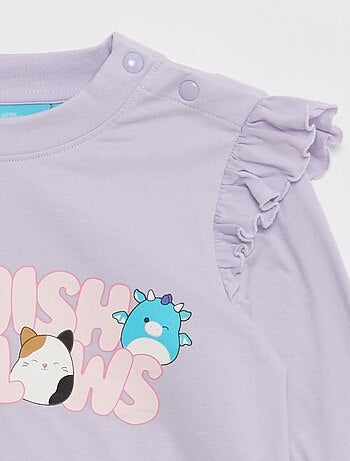 Camiseta 'Squishmallows' con volantes en los hombros - Fácil de Poner
