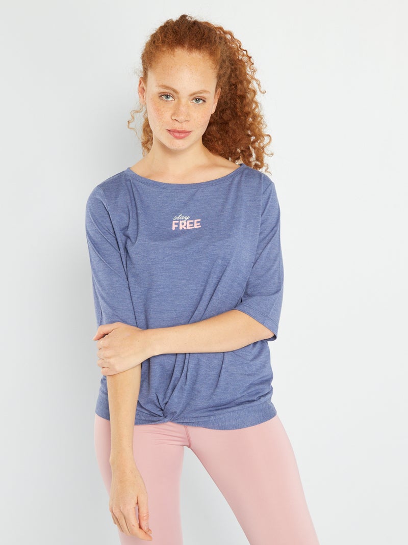 Camiseta 'stay free' azul - Kiabi