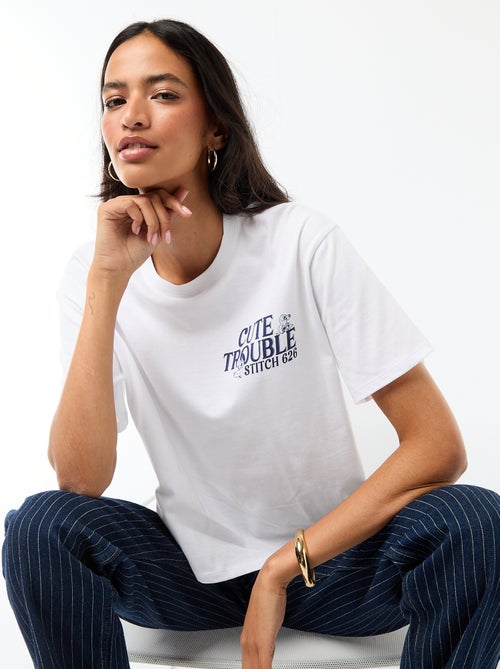 Camiseta 'Stitch' corta de manga corta - Kiabi