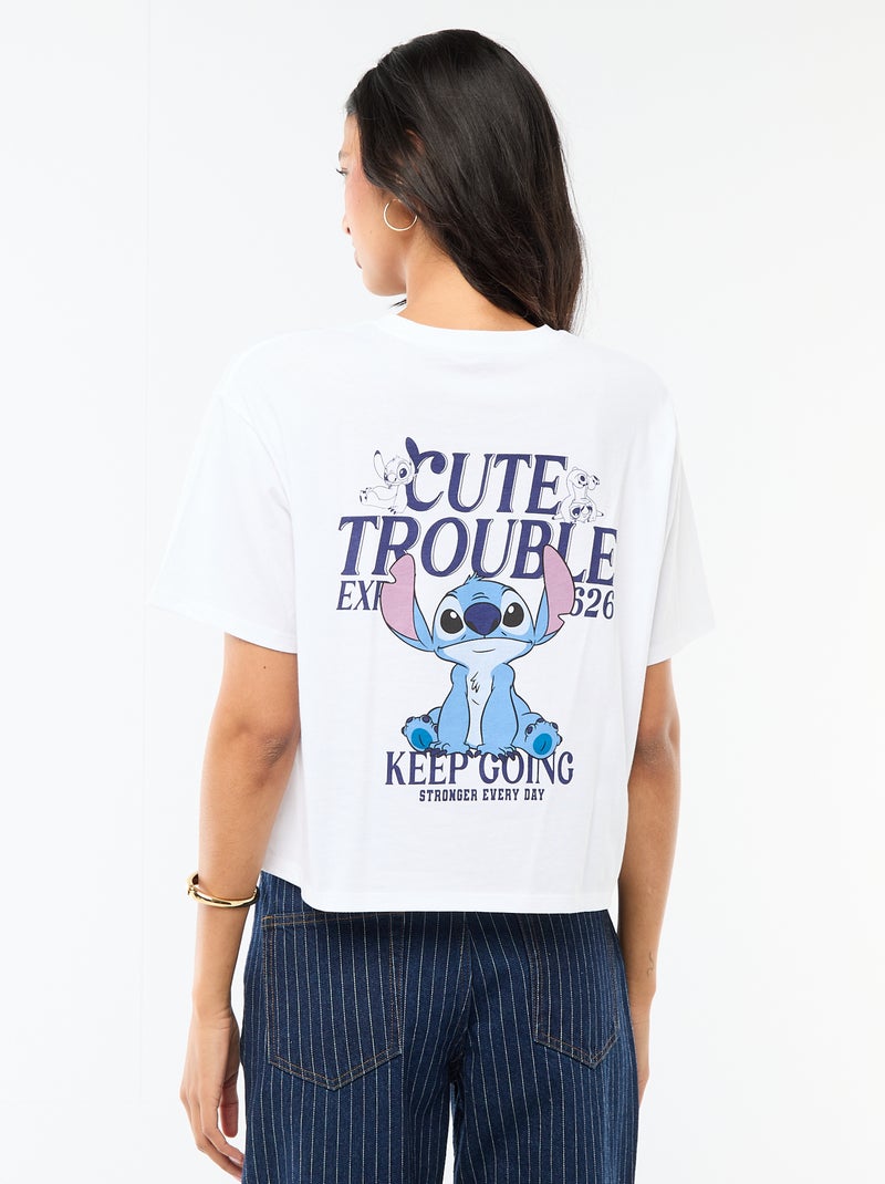 Camiseta 'Stitch' corta de manga corta Blanco - Kiabi