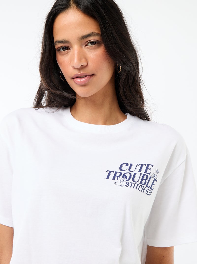 Camiseta 'Stitch' corta de manga corta Blanco - Kiabi