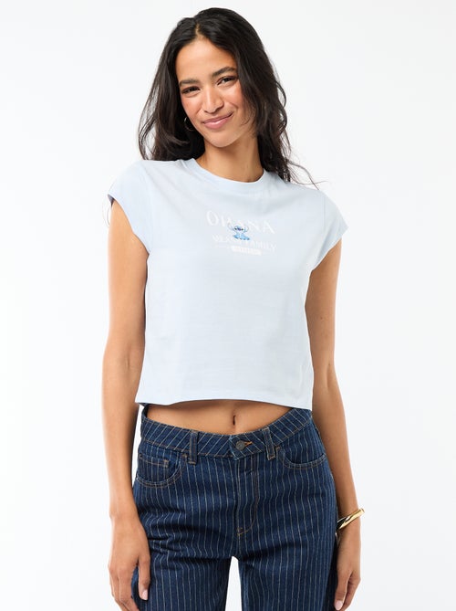 Camiseta 'Stitch' cropped - Kiabi