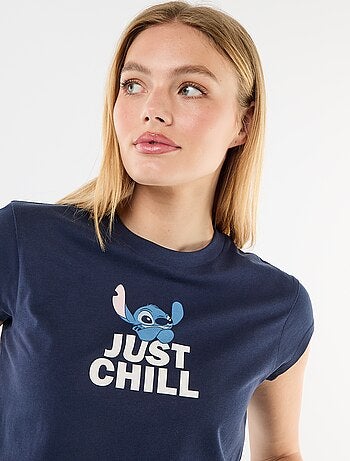 Camiseta 'Stitch' cropped 'Disney'