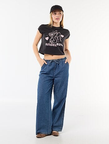 Camiseta 'Stitch' cropped 'Disney'