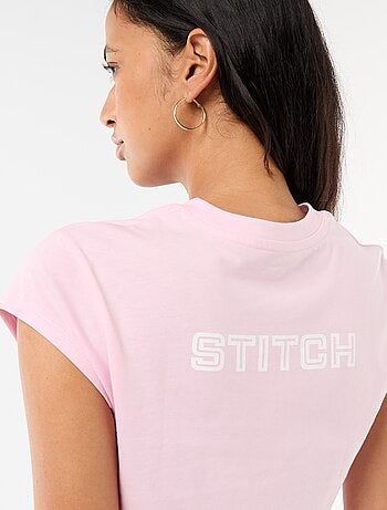 Camiseta 'Stitch' cropped 'Disney'