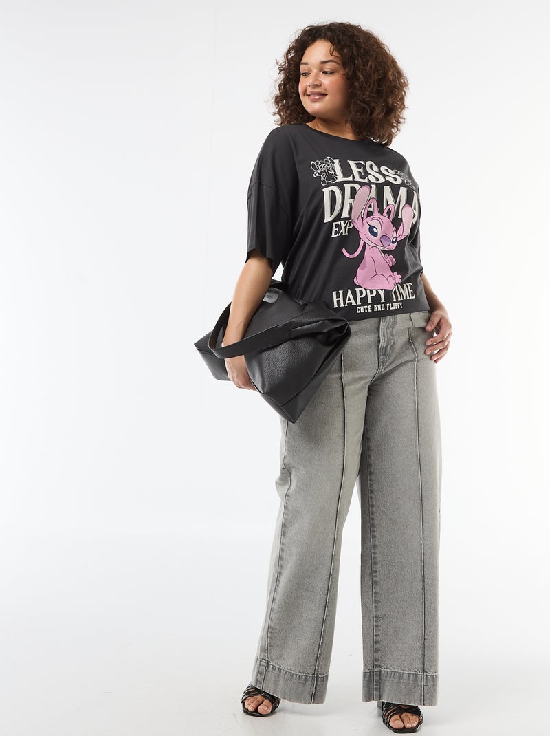 Camiseta 'Stitch' 'Disney' de manga corta Negro - Kiabi