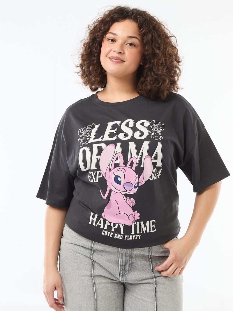 Camiseta 'Stitch' 'Disney' de manga corta Negro - Kiabi