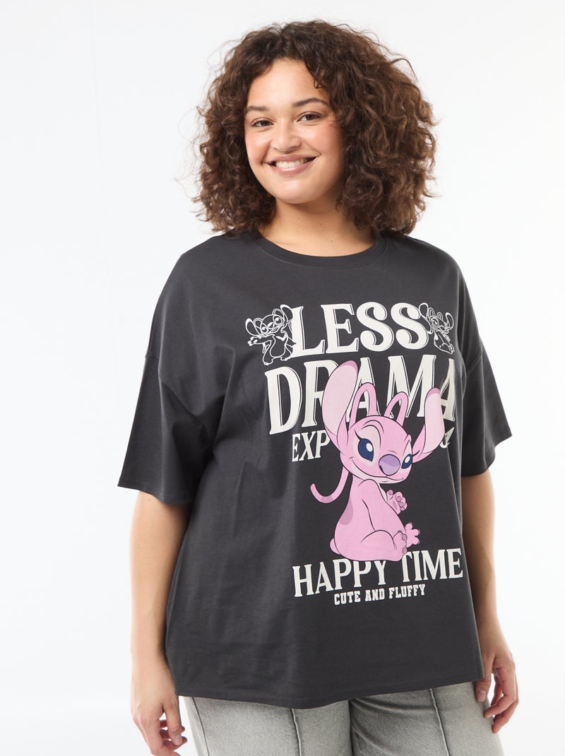 Camiseta 'Stitch' 'Disney' de manga corta Negro - Kiabi
